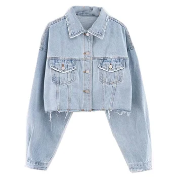 2020 Autumn Drop Shoulder Loose Short Denim Jacket Women Lapel Pockets Vintage Single Breasted Spring Jean Coat Female Outerwear
2020 Autumn Drop Shoulder Loose Short Denim Jacket Women Lapel Pockets Vintage Single Breasted Spring Jean Coat Female Outerwear