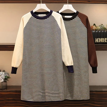 plus size party oversized woman winter elegant evening ladies 2019 spring autumn long sleeve striped knitted dress female A5584
plus size party oversized woman winter elegant evening ladies 2019 spring autumn long sleeve striped knitted dress female A5584