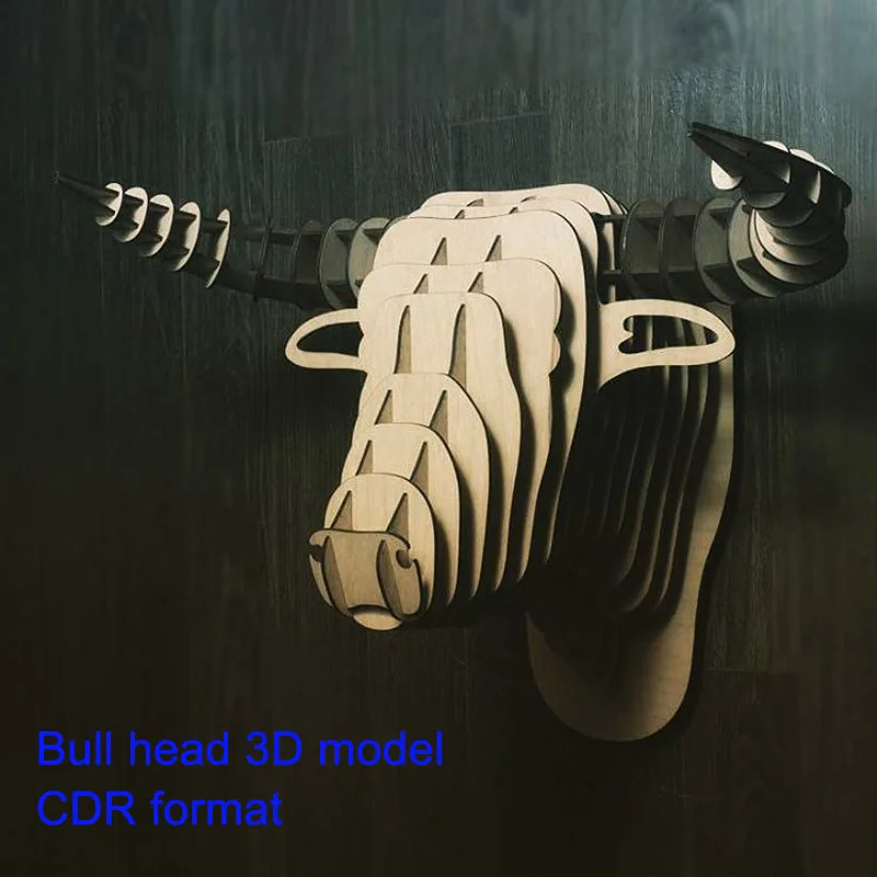 Фото Bull head 3D model CNC laser cutting file CDR format vector design drawing | Инструменты