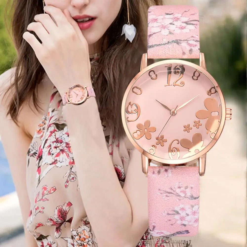 Girl Leather Watches For Women Fashion Embossed Flowers Small Fresh Printed Belt Dial Watch Female Student Quartz Watch Relogio
Girl Leather Watches For Women Fashion Embossed Flowers Small Fresh Printed Belt Dial Watch Female Student Quartz Watch Relogio
