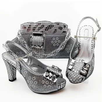 Excellent High Heel Sandal shoes And Handbag Set For Evening Party MM1100 In Silver Heel Height 10.5cm
Excellent High Heel Sandal shoes And Handbag Set For Evening Party MM1100 In Silver Heel Height 10.5cm