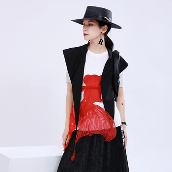 WOMENGAGA 2020 Summer New T-shirt Pullover O-neck Embroidery Patchwork Goldfish Casual Fashion Slim Knitted Streetwear A456 
WOMENGAGA 2020 Summer New T-shirt Pullover O-neck Embroidery Patchwork Goldfish Casual Fashion Slim Knitted Streetwear A456