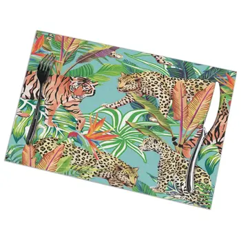 Table Mats Drink Coaster Table Placemats Tiger And Leopards In The Jungle Coffee Mug Cup Coasters 6 PCS Non-slip Pads
Table Mats Drink Coaster Table Placemats Tiger And Leopards In The Jungle Coffee Mug Cup Coasters 6 PCS Non-slip Pads