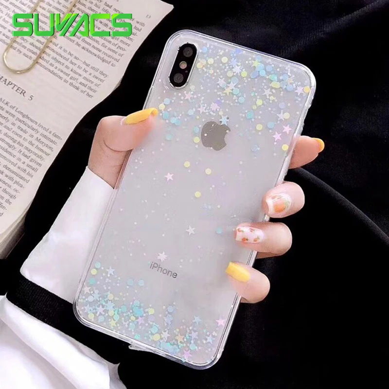SUYACS Glitter Star Powder Clear Phone Case For iPhone 7 8Plus X XS Max XR 6 6s Soft Epoxy Silicone Glossy Bling Back Cover Bag
SUYACS Glitter Star Powder Clear Phone Case For iPhone 7 8Plus X XS Max XR 6 6s Soft Epoxy Silicone Glossy Bling Back Cover Bag