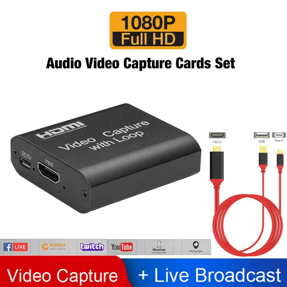 1080P Output USB 2.0 Capture Card HDMI Audio Video Capture Cards Set With Loop-out For Live Streaming Broadcasts Video Recording
1080P Output USB 2.0 Capture Card HDMI Audio Video Capture Cards Set With Loop-out For Live Streaming Broadcasts Video Recording