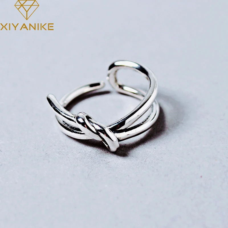 XIYANIKE 925 Sterling Silver Design Creative Double Knot Opening Rings For Women Wedding Couple Trendy Jewelry Adjustable
XIYANIKE 925 Sterling Silver Design Creative Double Knot Opening Rings For Women Wedding Couple Trendy Jewelry Adjustable