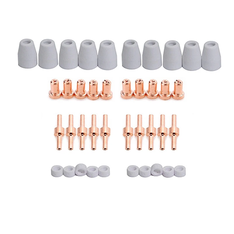 Longer Section 40 Pcs/Set Air Plasma Cutting Cutter Consumables Extended Tip Nozzles Electrode For PT-31 LGK-40 CUT-40 Torch
Longer Section 40 Pcs/Set Air Plasma Cutting Cutter Consumables Extended Tip Nozzles Electrode For PT-31 LGK-40 CUT-40 Torch