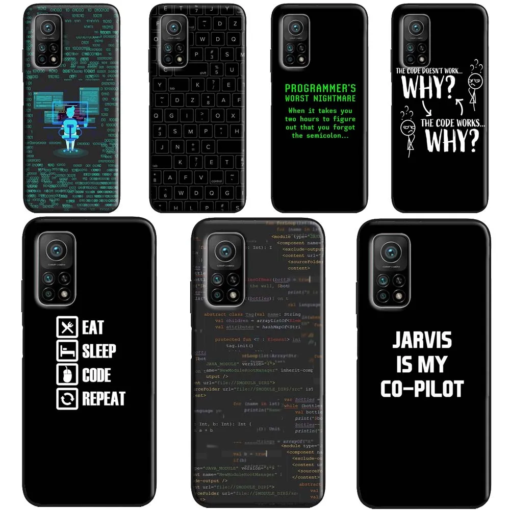 Чехол для программирующих кодов POCO X3 Pro F3 F1 F2 M3 чехол Xiaomi Mi 11 Lite Ultra Note 10 9T 10T |