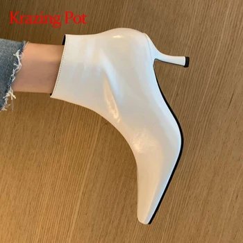 Krazing pot new natural leather small square toe Chelsea boots high heel solid classic style office lady leisure ankle boots L93
Krazing pot new natural leather small square toe Chelsea boots high heel solid classic style office lady leisure ankle boots L93