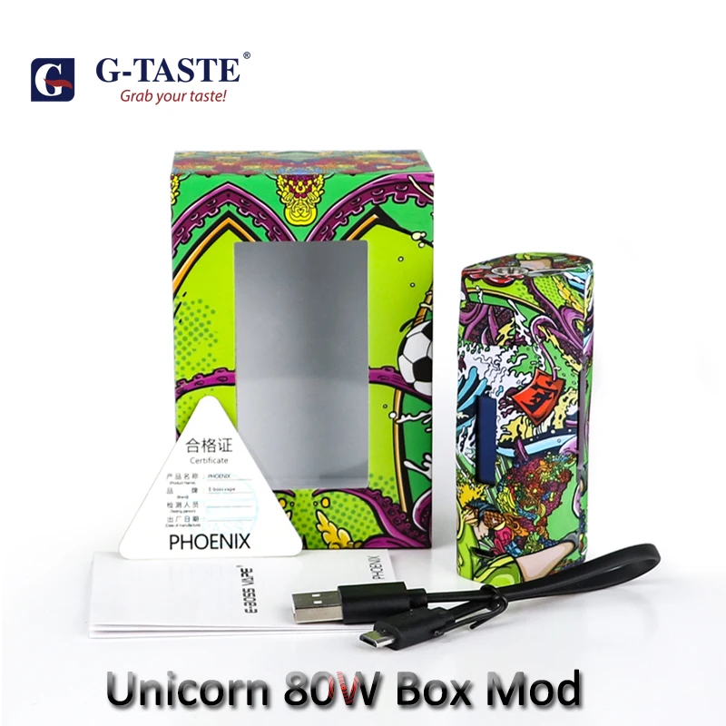 Newest G-taste E-bossvape Unicorn 80W Box Mod with HD OLED display fit 18650 Battery 510 thread vape mod vs Thinkvape thor |