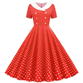 Elegant Vintage Midi Party Dress Women Summer 2020 Polka Dot Print Women A-line Summer Dress Plus Size Casual Women Dress
Elegant Vintage Midi Party Dress Women Summer 2020 Polka Dot Print Women A-line Summer Dress Plus Size Casual Women Dress