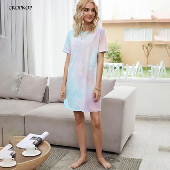 Tshirt Dress Tie-Dye Summer Gradient Color Mini Short Dresses Casual Women Loose Fit Clothing 2020 Summer Clothes For Women
Tshirt Dress Tie-Dye Summer Gradient Color Mini Short Dresses Casual Women Loose Fit Clothing 2020 Summer Clothes For Women