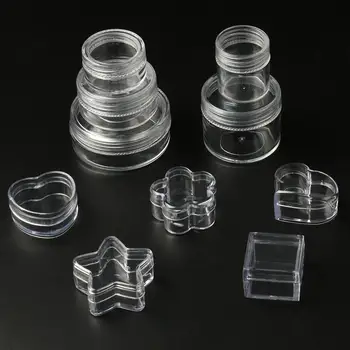 Transparent Plastic Jewelry Bead Storage Boxes Round Star Heart Container Jars Make Up Organizer Bead Gems Case 4pcs/lot
Transparent Plastic Jewelry Bead Storage Boxes Round Star Heart Container Jars Make Up Organizer Bead Gems Case 4pcs/lot