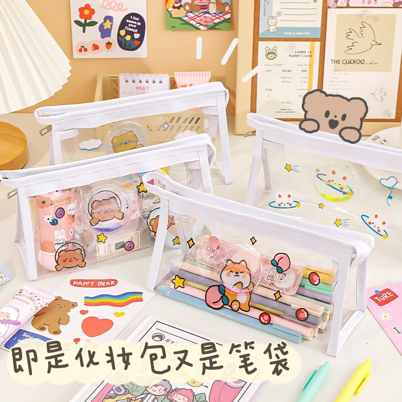 Cartoon Large-capacity Transparent Pencil Case Cute Girl Pencil Bag Student Birthday Triangle Cosmetic Bag Korean Stationery
Cartoon Large-capacity Transparent Pencil Case Cute Girl Pencil Bag Student Birthday Triangle Cosmetic Bag Korean Stationery