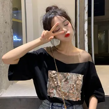2020 Women's 100% Cotton Top Ins Trend Korean Mesh Short Sleeve Round Neck Summer T-Shirt Fashion Women's Cotton T-Shirt 166
2020 Women's 100% Cotton Top Ins Trend Korean Mesh Short Sleeve Round Neck Summer T-Shirt Fashion Women's Cotton T-Shirt 166