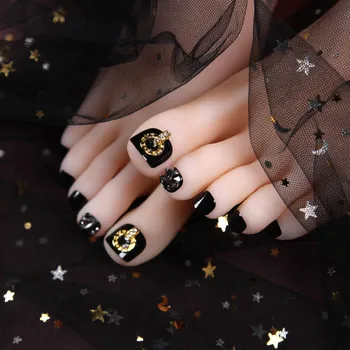 24PCS Black Short Luxurious Fake Toenails with glue Suit for Summer Mine Black Diamonds Wearable Decoration Female false toenail
24PCS Black Short Luxurious Fake Toenails with glue Suit for Summer Mine Black Diamonds Wearable Decoration Female false toenail