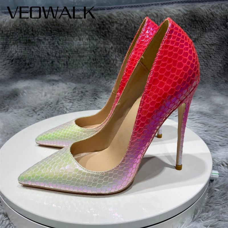 Veowalk Gradient Red Women Snakeskin Pattern Pointy Toe High Heels Gorgeous Ladies Sexy Stletto Pumps Party Dress Shoes 33-45
Veowalk Gradient Red Women Snakeskin Pattern Pointy Toe High Heels Gorgeous Ladies Sexy Stletto Pumps Party Dress Shoes 33-45