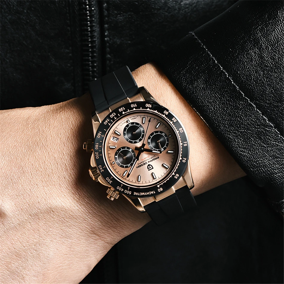 2020 New PAGANI DESIGN Luxury Brand Mens Sports Watches Waterproof Chronograph Japan VK63 Quartz Movement Watch Rubber Strap