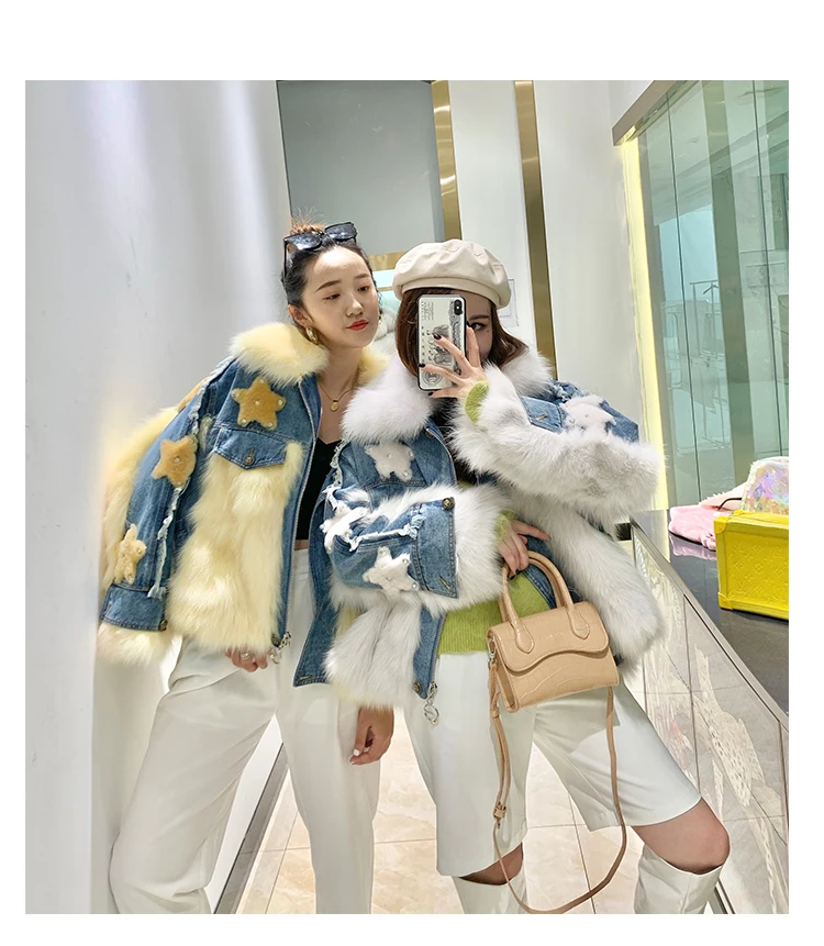 denim jacket with fur real fox fur star (14)