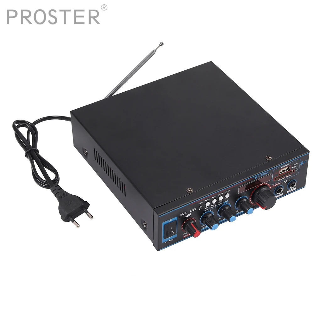 Цифровой Bluetooth стереоусилитель Proster 800 Вт Hi Fi FM SD радио микрофон домашний аудио