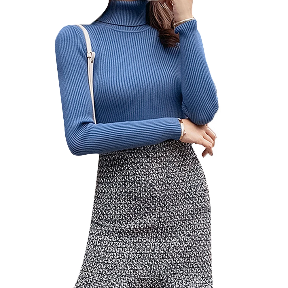 HEFLASHOR 2019 Autumn Women High Neck Knit Pullovers Female Long Sleeve Turtleneck Sweater Casual Solid Slim Fit Knitted Sweater
HEFLASHOR 2019 Autumn Women High Neck Knit Pullovers Female Long Sleeve Turtleneck Sweater Casual Solid Slim Fit Knitted Sweater