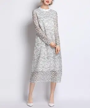 2019 Women Autumn Elegant Lace Dress Casual Hollow Out Long Sleeve Party Dresses Loose O Neck Midi Dresses
2019 Women Autumn Elegant Lace Dress Casual Hollow Out Long Sleeve Party Dresses Loose O Neck Midi Dresses