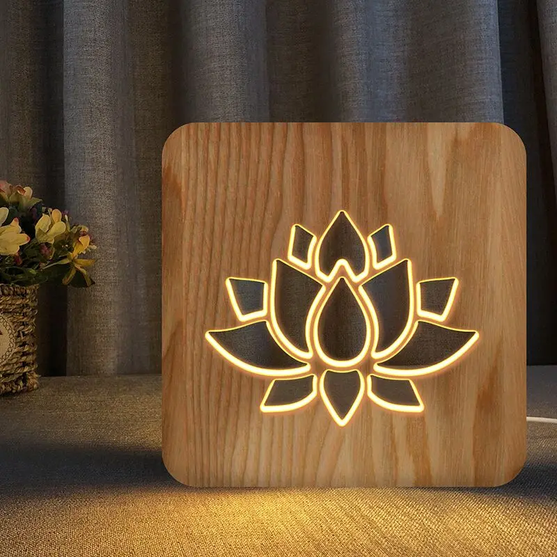 Ins Wooden lamp 3D lotus Night Light USB LED Table Light Switch Control Flowers Wood Carving bed Lamp for Child kids Room Decor
Ins Wooden lamp 3D lotus Night Light USB LED Table Light Switch Control Flowers Wood Carving bed Lamp for Child kids Room Decor
