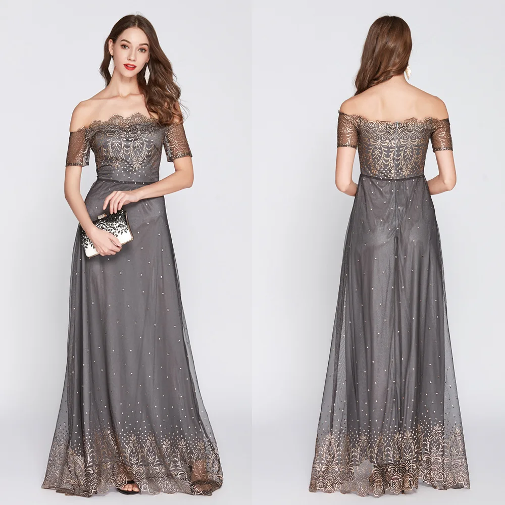 CK799 New Style Bronze Embroidery off-Shoulder Long Slimming Elegant Dinner Evening Gown Dress for Toast Host Women's
CK799 New Style Bronze Embroidery off-Shoulder Long Slimming Elegant Dinner Evening Gown Dress for Toast Host Women's