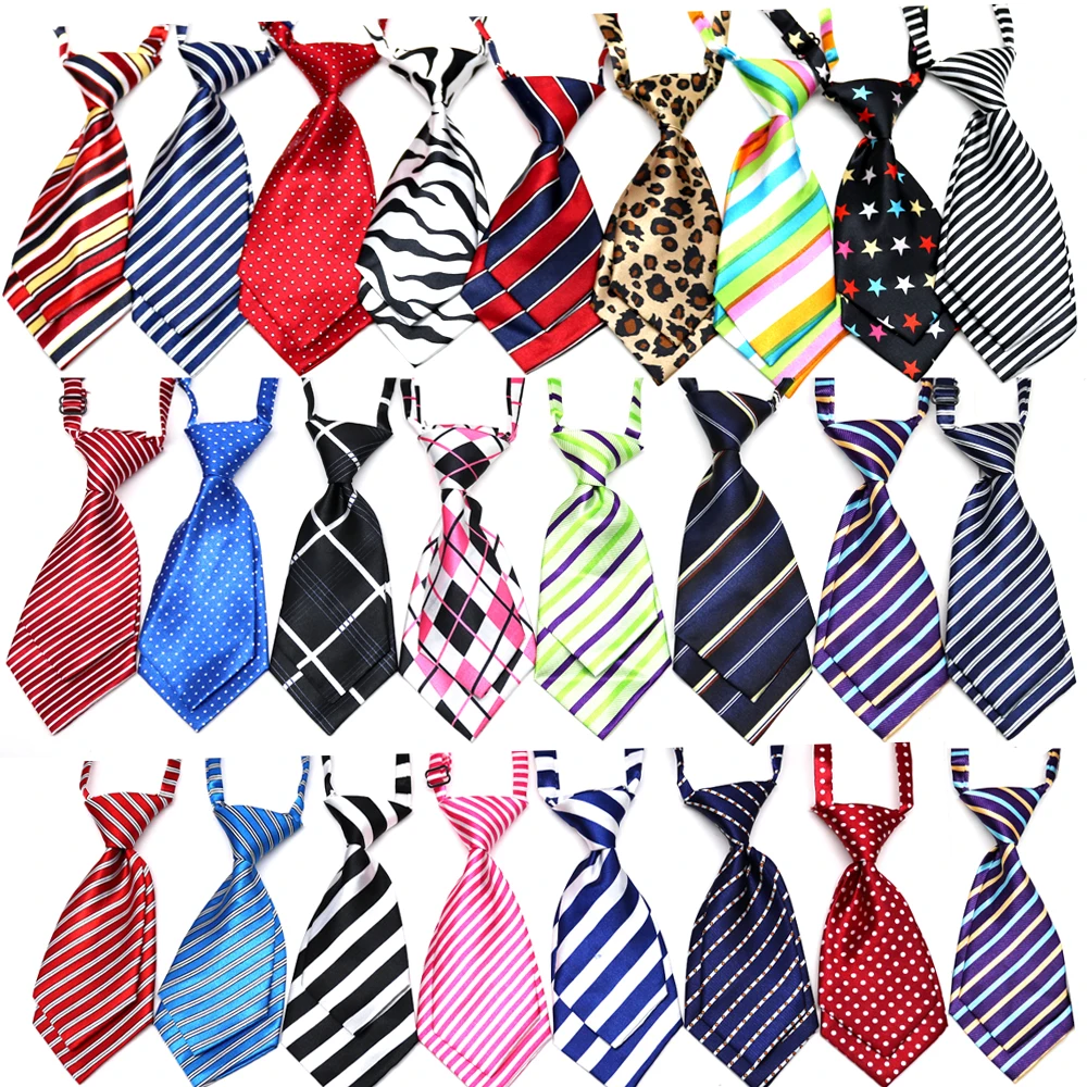 

50pc Dog Neckties Pet Supplies Small-Middle Dog Double-deck Tie Collar Handmade Adjustable Dogs Ties Dog Grooming Accessories