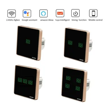 Zigbee Smart Light Remote Control Wireless Wall touch Switch google home alexa light switch 1 2 3 4 gang switches 
Zigbee Smart Light Remote Control Wireless Wall touch Switch google home alexa light switch 1 2 3 4 gang switches