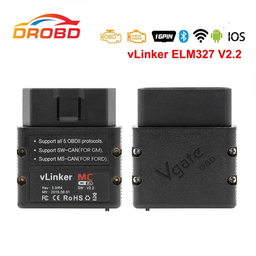 Vgate vLinker MC+ ELM327 V2.2 Bluetooth4.0 WIFI OBD2 Scanner For Android/IOS PK OBDLINK ELM329 Work for BimmerCode Forscan
Vgate vLinker MC+ ELM327 V2.2 Bluetooth4.0 WIFI OBD2 Scanner For Android/IOS PK OBDLINK ELM329 Work for BimmerCode Forscan
