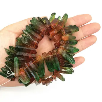 Beautiful 1PC Red and Green Titanium Rainbow Aura Lemurian Quartz Crystal Point Healing Crafts Natural Quartz Crystals
Beautiful 1PC Red and Green Titanium Rainbow Aura Lemurian Quartz Crystal Point Healing Crafts Natural Quartz Crystals