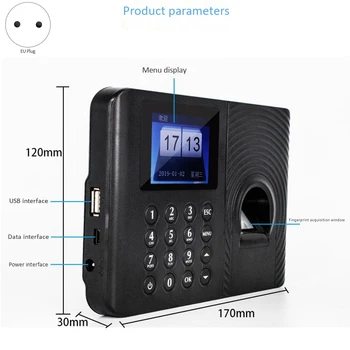 HOT-Biometric Attendance System Fingerprint Reader Time Clock Employee Attendance Machine Access Control Commuting Punch Card Ma
HOT-Biometric Attendance System Fingerprint Reader Time Clock Employee Attendance Machine Access Control Commuting Punch Card Ma