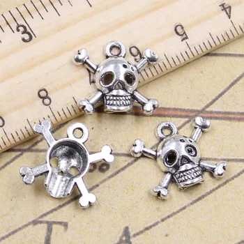 15pcs/lot Charms Skull Pirate Flag 15x17mm Antique Silver Color Pendants Making DIY Handmade Tibetan Finding Jewelry
15pcs/lot Charms Skull Pirate Flag 15x17mm Antique Silver Color Pendants Making DIY Handmade Tibetan Finding Jewelry
