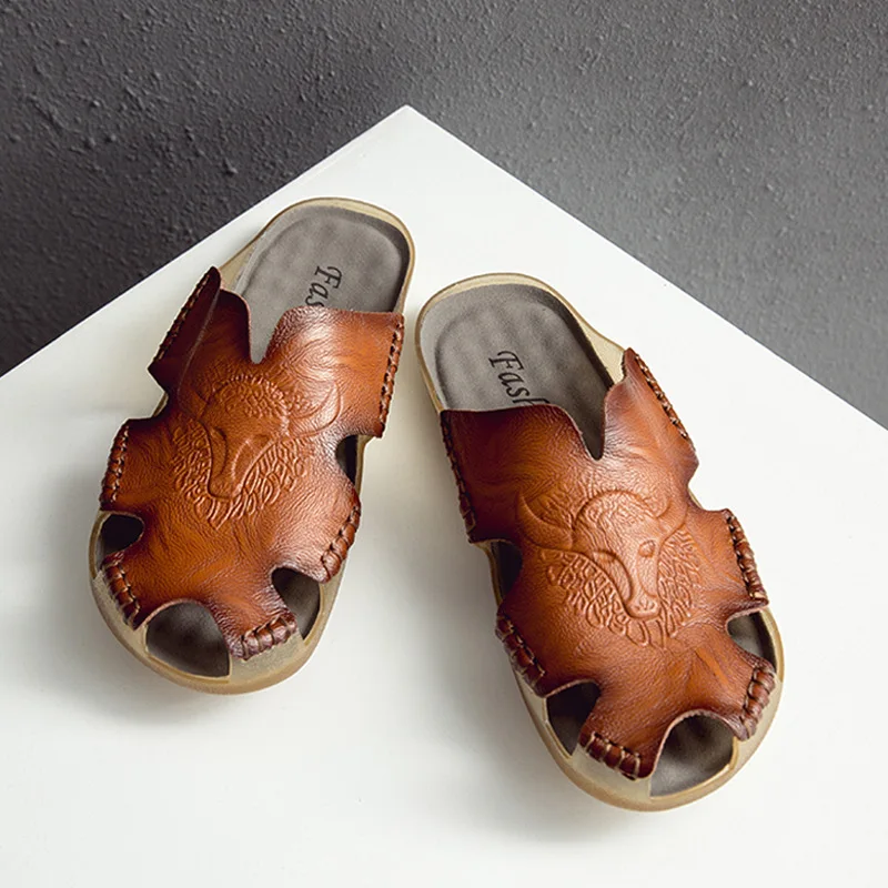 Summer Extra Large 45 MEN'S Slippers Genuine Leather Anti-slip Fashion Outer Wear Slippers Extra-large No. 46 Casual Sandals Men
Summer Extra Large 45 MEN'S Slippers Genuine Leather Anti-slip Fashion Outer Wear Slippers Extra-large No. 46 Casual Sandals Men