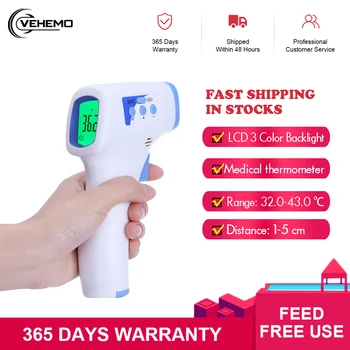 VEHEMO 3 Color Backlight Thermometer Digital Infrared Thermometer Gun Non-contact Thermometer High Precision Temperature Sensor
VEHEMO 3 Color Backlight Thermometer Digital Infrared Thermometer Gun Non-contact Thermometer High Precision Temperature Sensor