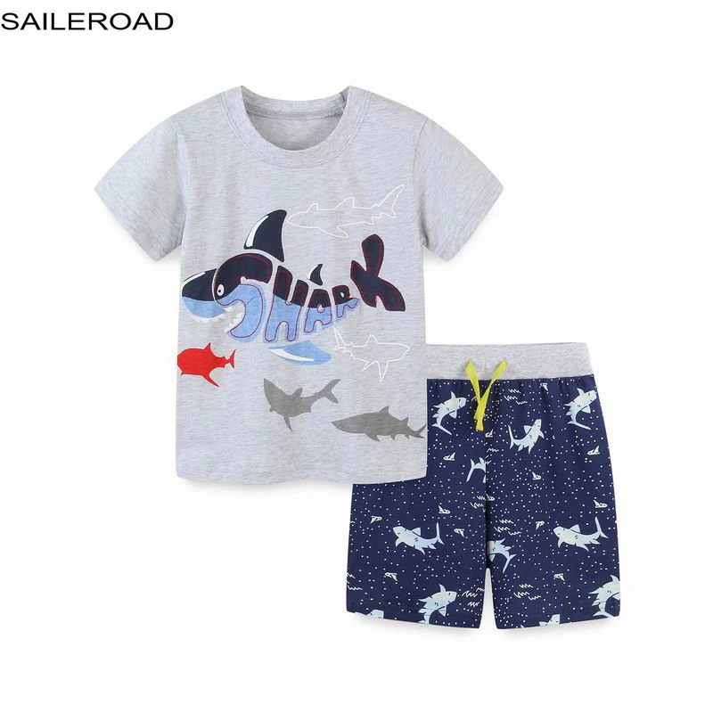 Комплект детской одежды SAILEROAD костюмы с акулами летняя футболка для мальчиков +