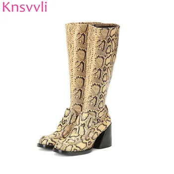 Knsvvli New Runway Knee high Boots Women Round Toe Autumn Motorcycle Boots Python Snake Pattern Chunky High Heels Botas Mujer
Knsvvli New Runway Knee high Boots Women Round Toe Autumn Motorcycle Boots Python Snake Pattern Chunky High Heels Botas Mujer