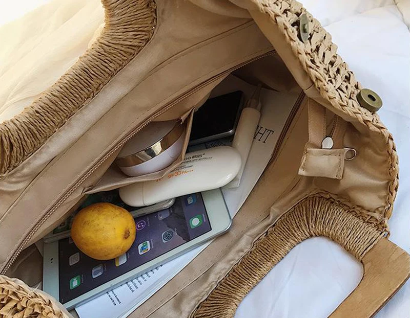 Gusure Large Rattan Tote - Wicker Woven Summer Travel Shoulder Bag 9 H27a7ebf3e900415d91cb631fe9ca3c327