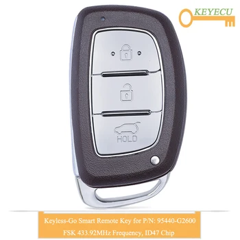 KEYECU Smart Keyless-Go Remote Control Car Key for Hyundai Ioniq 2019, Fob 3 Buttons - FSK 433.92MHz - ID47 Chip - 95440-G2600
KEYECU Smart Keyless-Go Remote Control Car Key for Hyundai Ioniq 2019, Fob 3 Buttons - FSK 433.92MHz - ID47 Chip - 95440-G2600