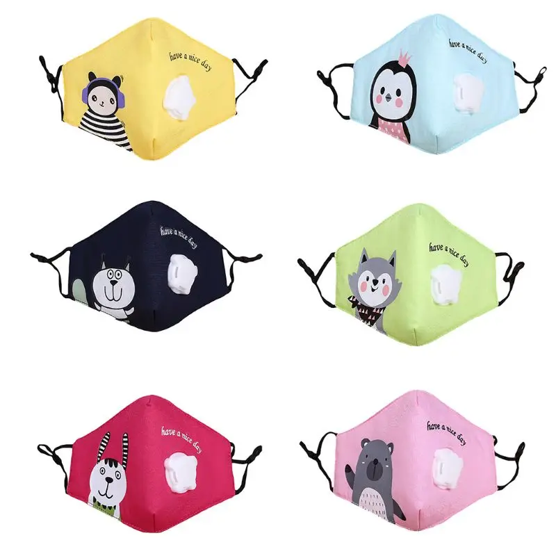 Children Kids Cotton Face Mouth Mask Cute Colorful Cartoon Printed Filter Respirator With Breath Valve
Children Kids Cotton Face Mouth Mask Cute Colorful Cartoon Printed Filter Respirator With Breath Valve