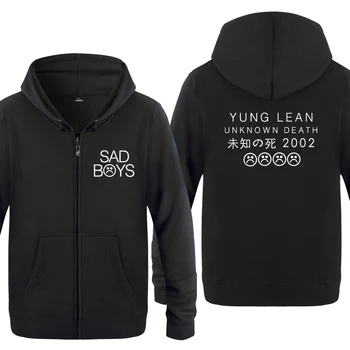 

UNKNOWN DEATH YUNG LEAN Rock Rap Hoodies Men 2018 Men's Fleece Zipper Cardigans Hooded Sweatshirts