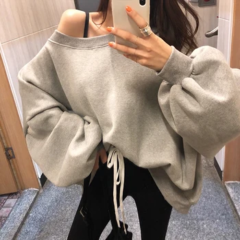 Hot Sale Off Shoulder Hoody Long-sleeve Solid Color Sweatshirts Women Autumn and Winter New 2019 Velvet Thick Sweatshirts Female 
Hot Sale Off Shoulder Hoody Long-sleeve Solid Color Sweatshirts Women Autumn and Winter New 2019 Velvet Thick Sweatshirts Female