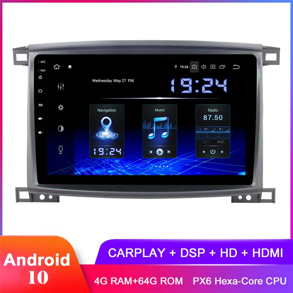 Dasaita 10 2 "IPS Android автомобильный стерео GPS для Land Cruiser LC100 LX470 Carplay In Dash авто радио WiFi