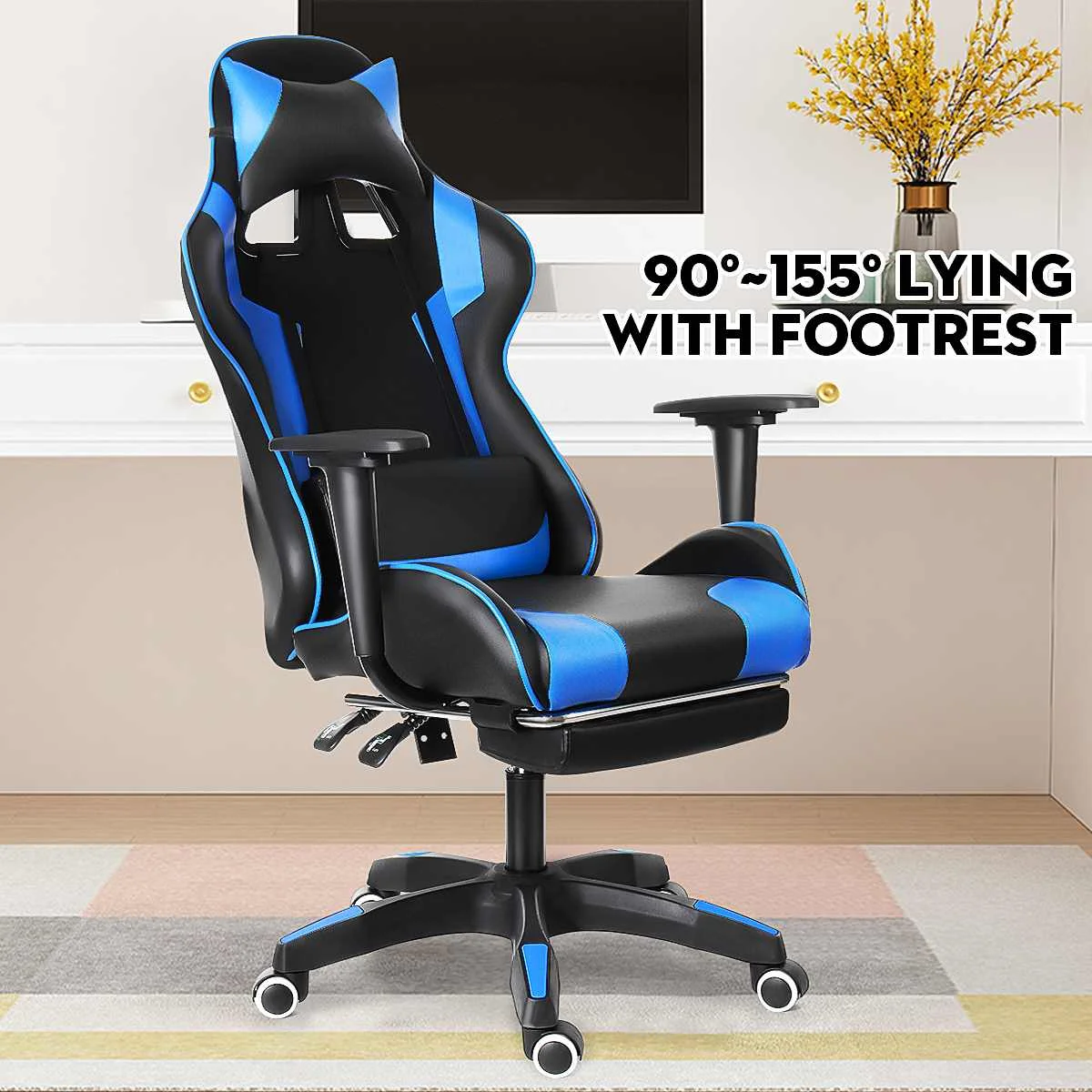 Reclining Office Chair WCG Computer Gaming Chair Leather Office Furniture Internet Cafe Gamer Chair Armchair Footrest Reclining Office Chair WCG Computer Gaming Chair Leather Office Furniture Internet Cafe Gamer Chair Armchair Footrest