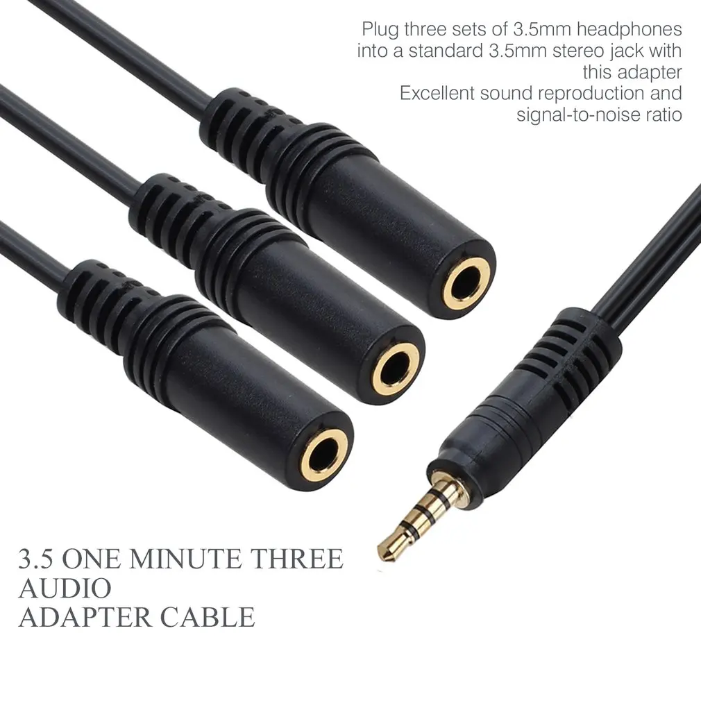 3.5mm 1 To 3 Splitter Cable 30cm 1/8 Inch Male To 3 Stereo Female Jack Socket Headphone Splitter Audio Cable
3.5mm 1 To 3 Splitter Cable 30cm 1/8 Inch Male To 3 Stereo Female Jack Socket Headphone Splitter Audio Cable