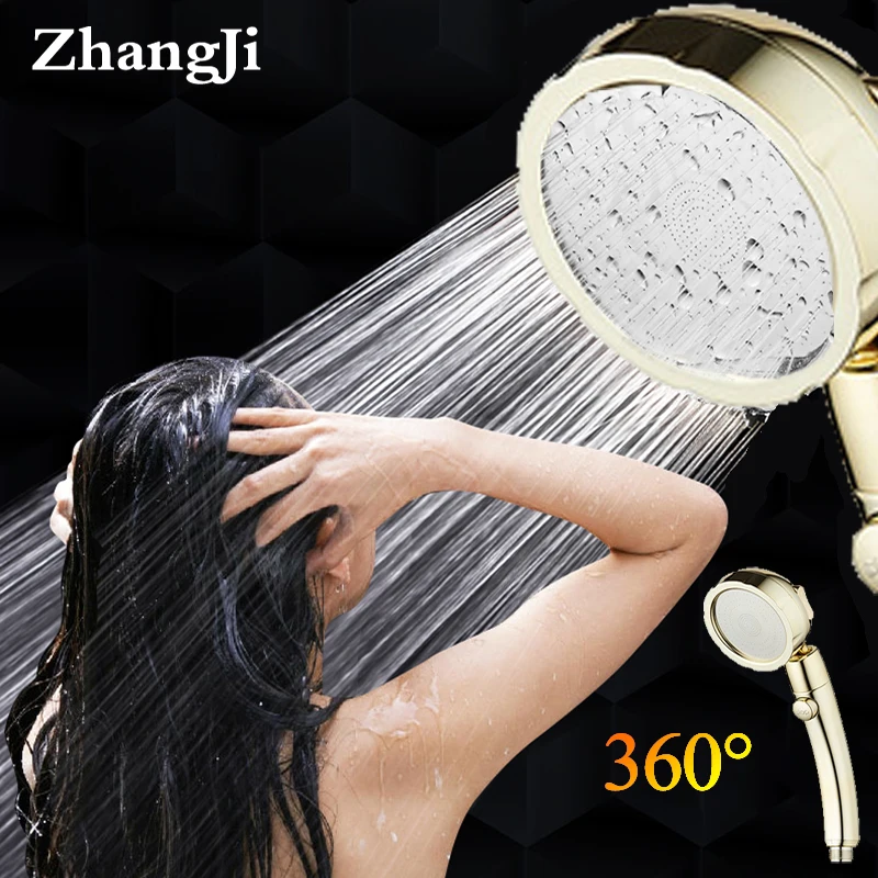 Zhangji 360 Degree Rotating Shower Head High Pressure 3 Modes Adjustment with stop button saving water golden chrome platting
Zhangji 360 Degree Rotating Shower Head High Pressure 3 Modes Adjustment with stop button saving water golden chrome platting