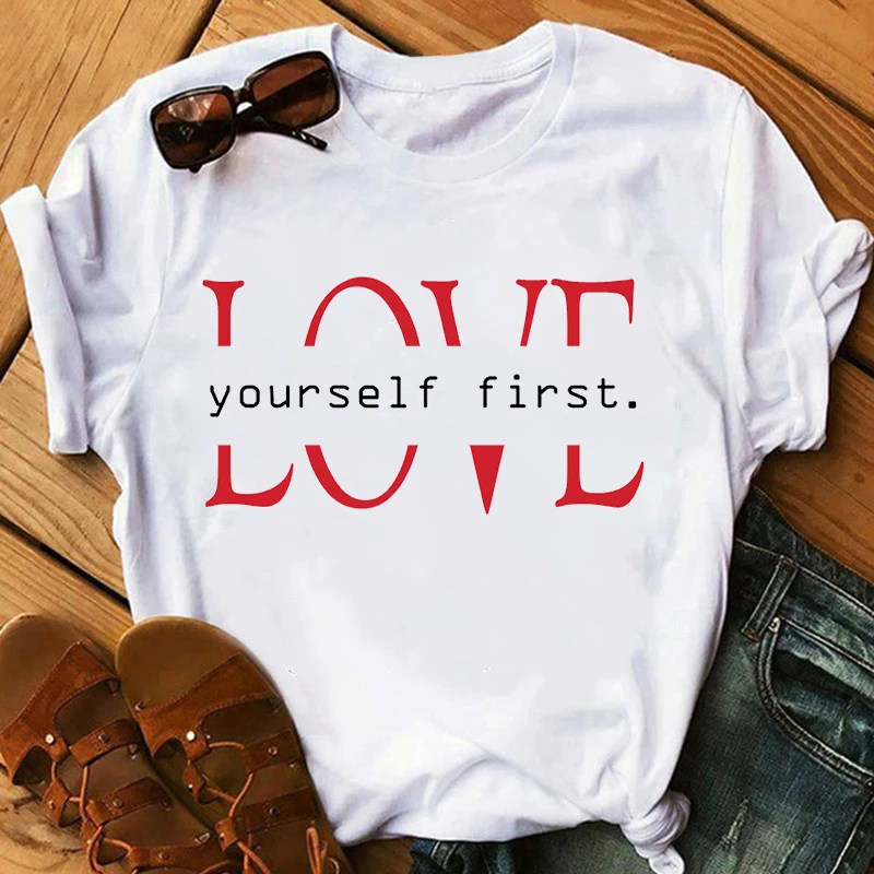 

Korean Kpop love yourself Letter Print T Shirts Women O-neck Short Sleeve Casual Basic Tumblr Hipster Tee Shirt Femme Clothes