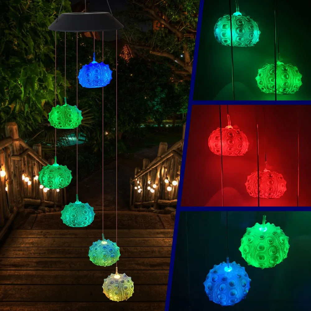 SUNYIMA LED Solar Powered Sea Urchin Wind Chimes Light String Lamp Color Changing for Patio Yard Decor Colorful Home Garden
SUNYIMA LED Solar Powered Sea Urchin Wind Chimes Light String Lamp Color Changing for Patio Yard Decor Colorful Home Garden