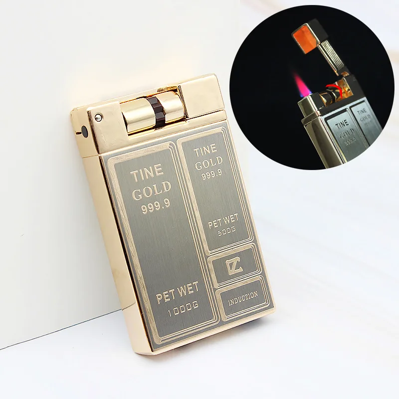 High-end Luxury Gold Brick Jet Metal Lighter Torch Turbo Grinding Wheel Butane Gas Cigar Pipe Lighters Flint Inflated Men Gift
High-end Luxury Gold Brick Jet Metal Lighter Torch Turbo Grinding Wheel Butane Gas Cigar Pipe Lighters Flint Inflated Men Gift